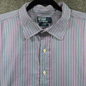 Polo Ralph Lauren Shirt Men's 3XB‎ Striped Purple Blue L/S Curham Button